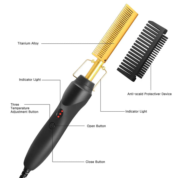 Electric Hot Comb Hair & Beard Straightener