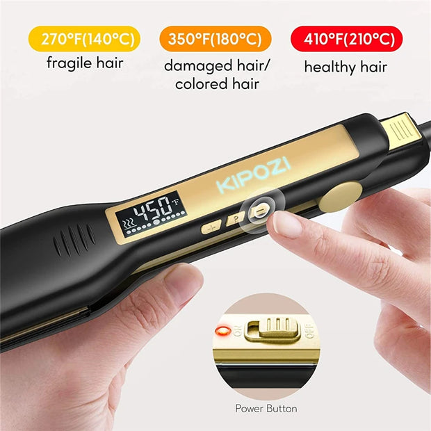 Professional Titanium Hair Straightener LCD Dual Voltage