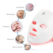 Wiederaufladbare LED-Gesichtsmaske 7-Farben-Hautverjüngung