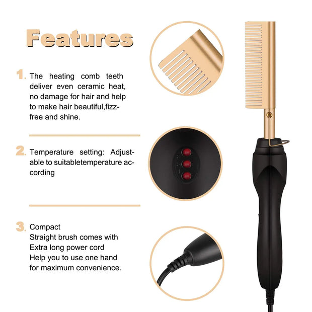 Electric Hot Comb Hair & Beard Straightener