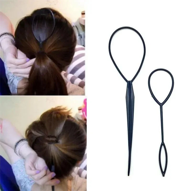 Magic Topsy Tail Haarwerkzeug Kunststoffschlaufe für Zöpfe und Pferdeschwänze
