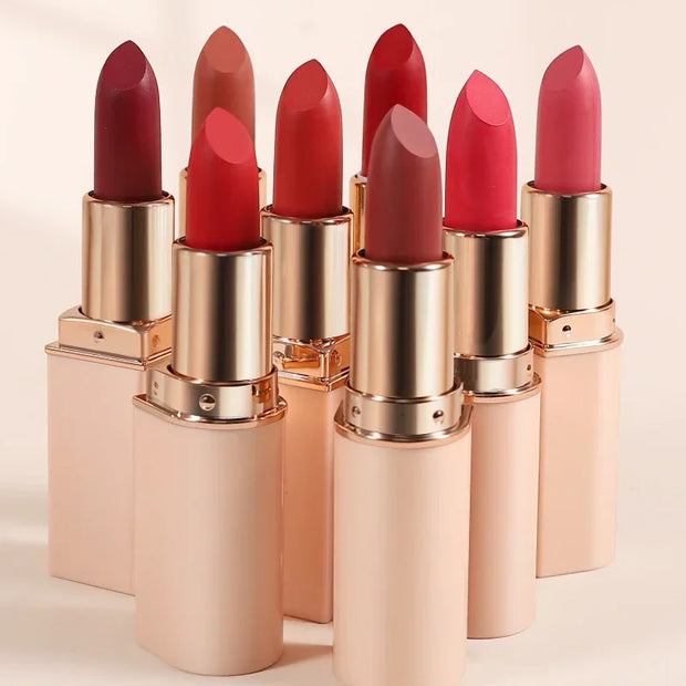 Deep Red Matte Lipstick Waterproof Non Stick Velvet