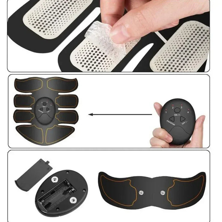 Kabelloser EMS-Muskelstimulator für Gesäß und Bauchmuskeln