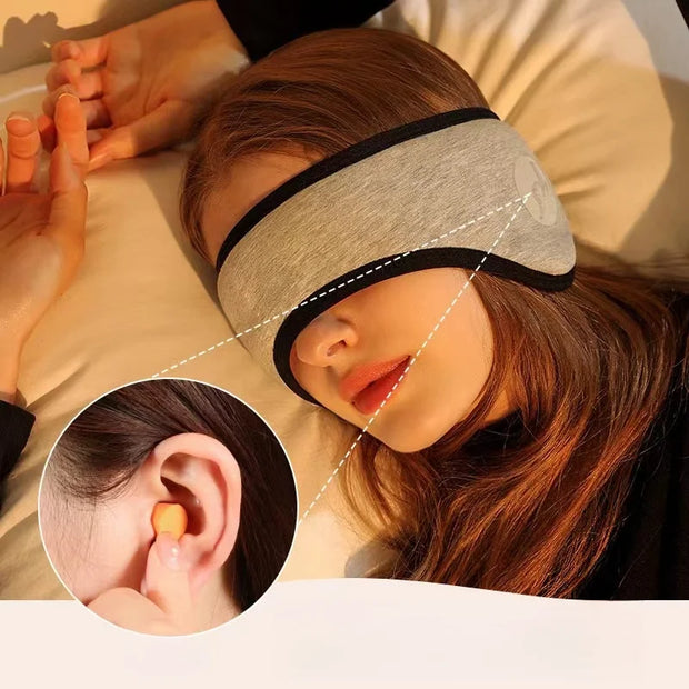2-in-1-Ohrstöpsel zum Schlafen mit Geräuschreduzierung, verstellbare Augenmaske, isolierte Ohrstöpsel, Reise-Nickerchen, Mittagspause, Schallschutz-Ohrenschützer