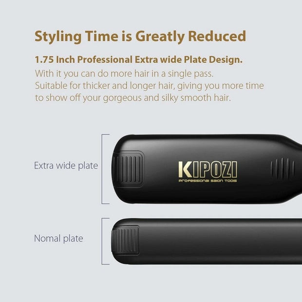 Professional Titanium Hair Straightener LCD Dual Voltage