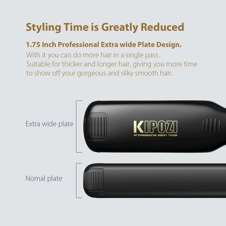 Professional Titanium Hair Straightener LCD Dual Voltage
