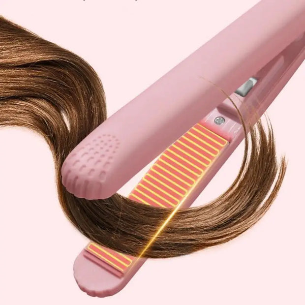 Mini Hair Straightener Ceramic Quick Heat for Bangs & Curls
