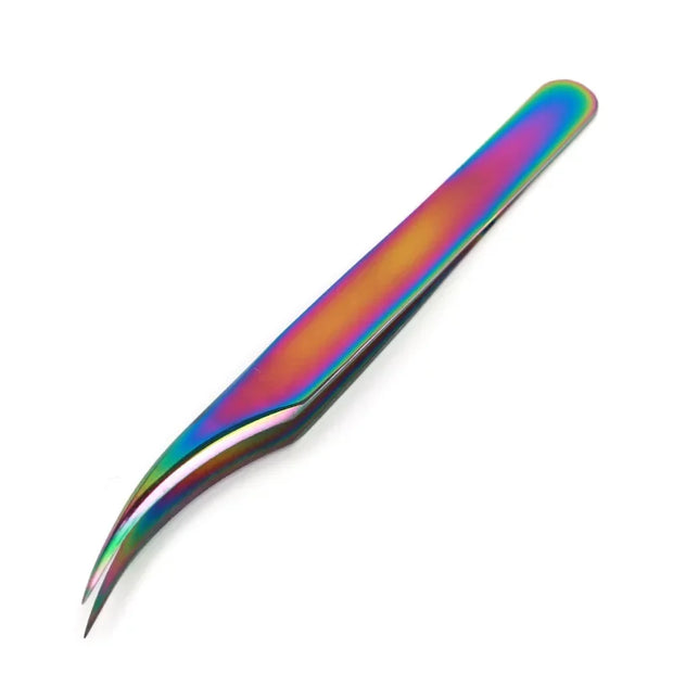 Stainless Steel Eyelash Tweezers High Precision Anti Static