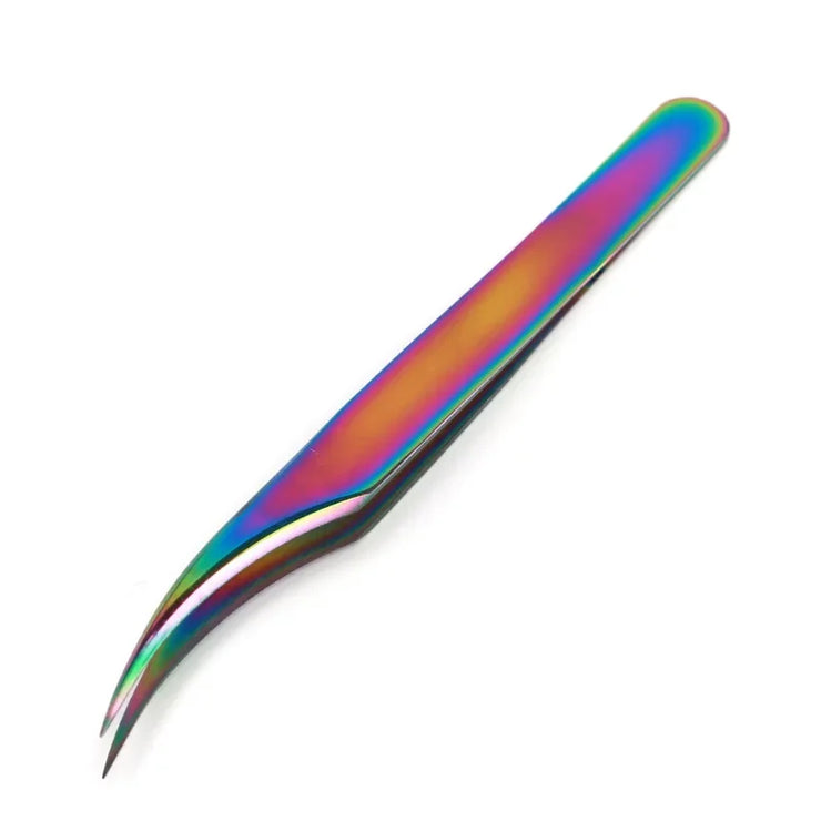 Stainless Steel Eyelash Tweezers High Precision Anti Static