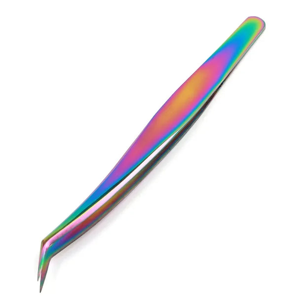 Stainless Steel Eyelash Tweezers High Precision Anti Static