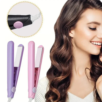 Mini Hair Straightener Ceramic Quick Heat for Bangs & Curls