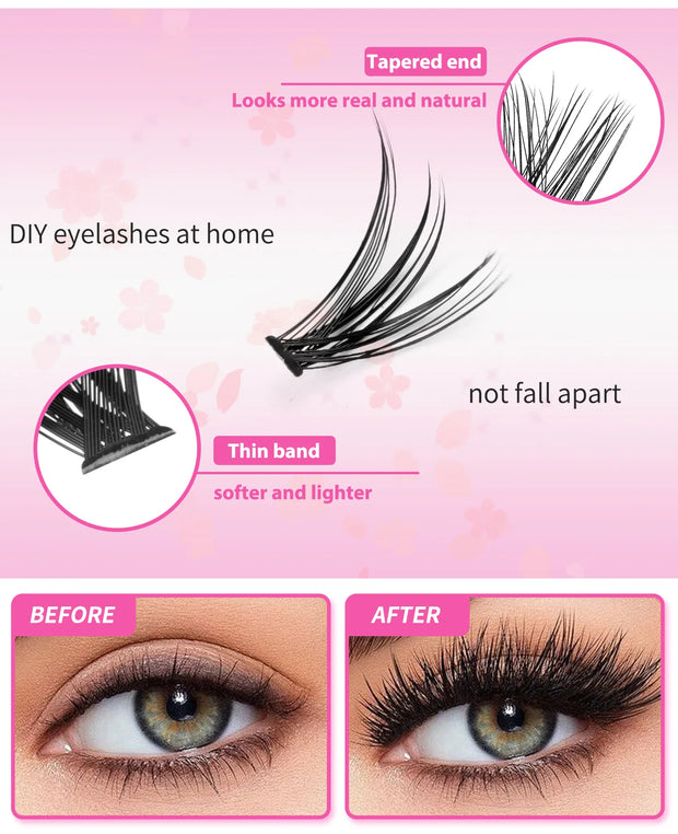 DIY Lash Extension Kit 200 Clusters with Bond and Seal