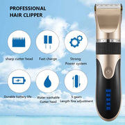 Professional USB Hair Clipper Ceramic Blade Trimmer