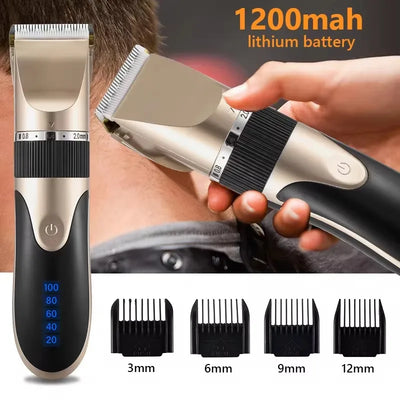 Professional USB Hair Clipper Ceramic Blade Trimmer
