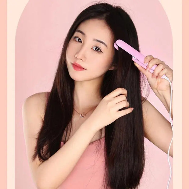 Mini Hair Straightener Ceramic Quick Heat for Bangs & Curls