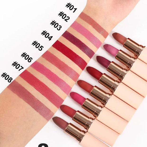 Deep Red Matte Lipstick Waterproof Non Stick Velvet