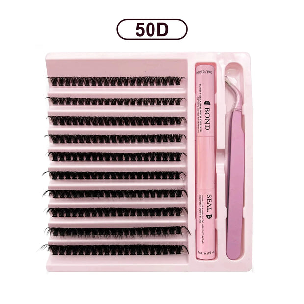 DIY Lash Extension Kit 200 Clusters with Bond and Seal