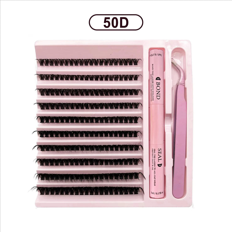 DIY Lash Extension Kit 200 Clusters with Bond and Seal
