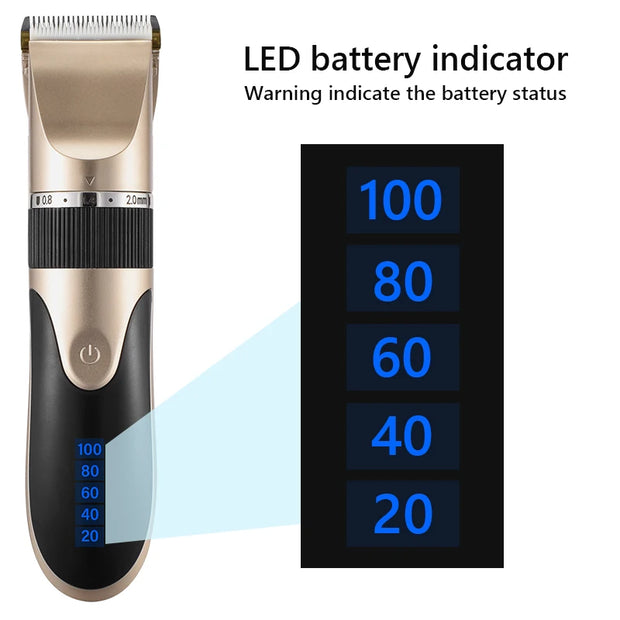 Professional USB Hair Clipper Ceramic Blade Trimmer