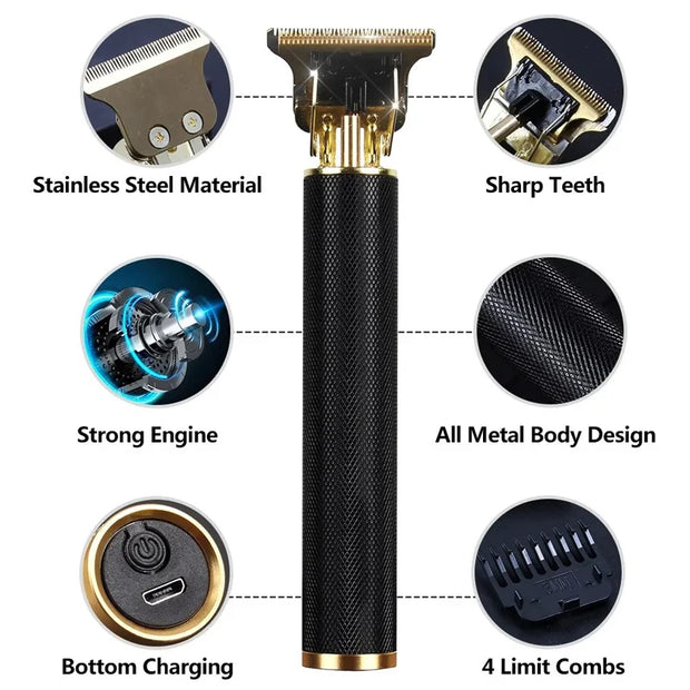 Professional Wireless Hair Clipper & Beard Trimmer for Men