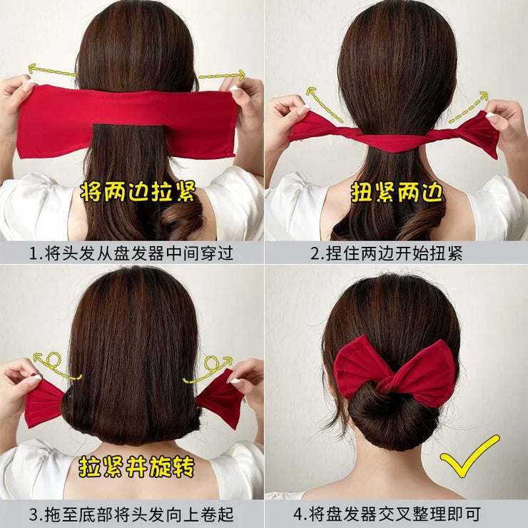 Haarnadel-Styling-Tool mit Schleife für schnelle und süße Dutts
