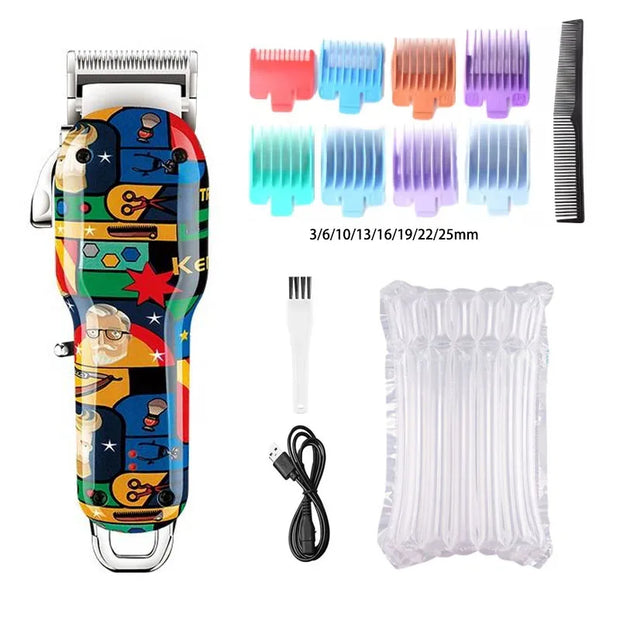 Rechargeable Graffiti Hair Clipper Professional Trimmer