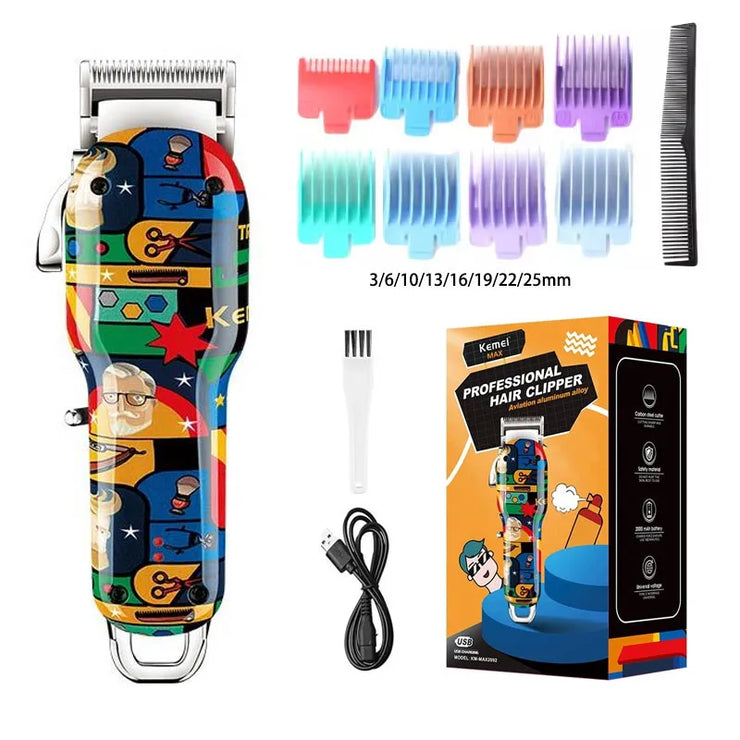 Rechargeable Graffiti Hair Clipper Professional Trimmer