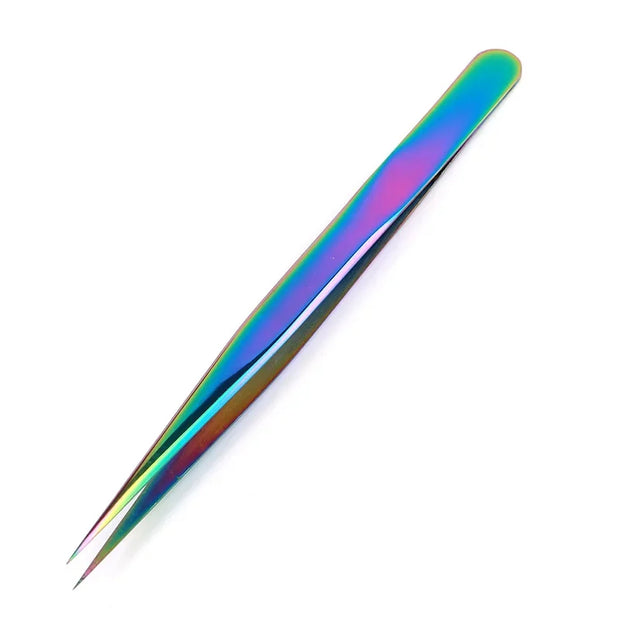 Stainless Steel Eyelash Tweezers High Precision Anti Static