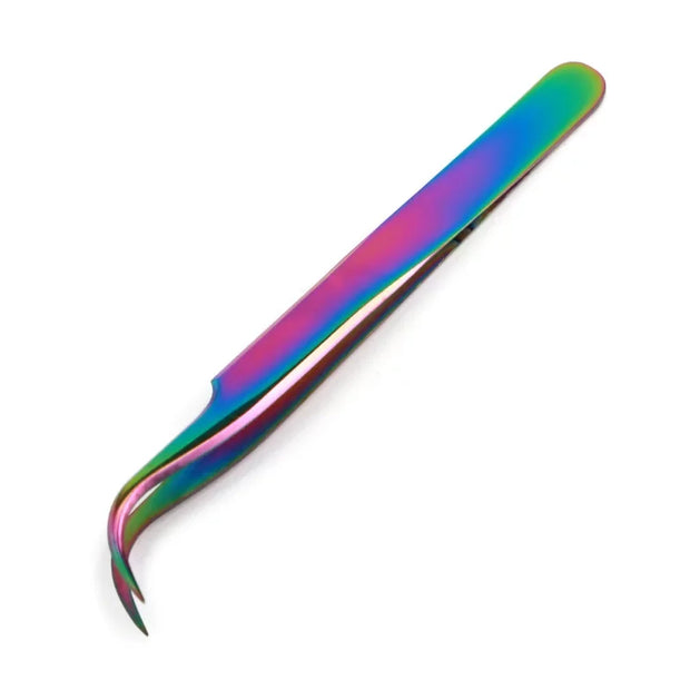 Stainless Steel Eyelash Tweezers High Precision Anti Static