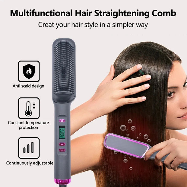 Electric Hot Comb Anti Scald Straightening Brush