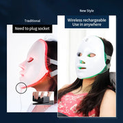 Wiederaufladbare LED-Gesichtsmaske 7-Farben-Hautverjüngung