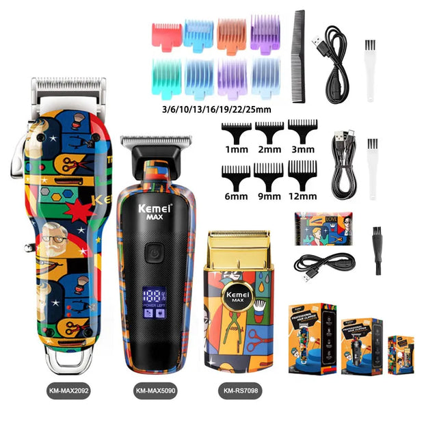 Rechargeable Graffiti Hair Clipper Professional Trimmer