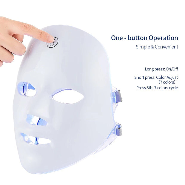 Wiederaufladbare LED-Gesichtsmaske 7-Farben-Hautverjüngung