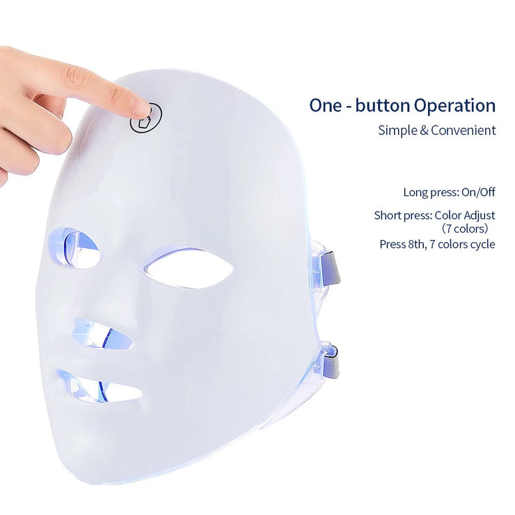 Wiederaufladbare LED-Gesichtsmaske 7-Farben-Hautverjüngung