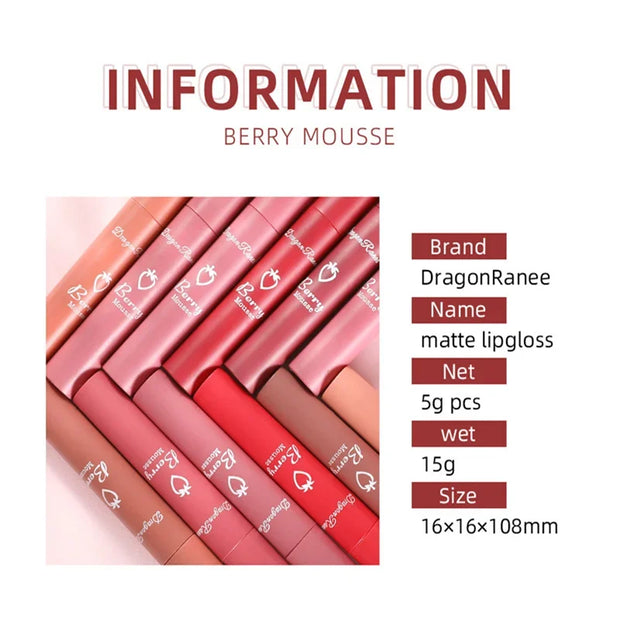 Flüssiger Lippenstift, langanhaltend, matt, samtig, wasserfest