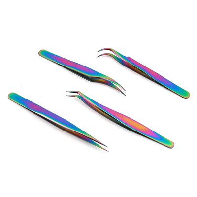 Stainless Steel Eyelash Tweezers High Precision Anti Static