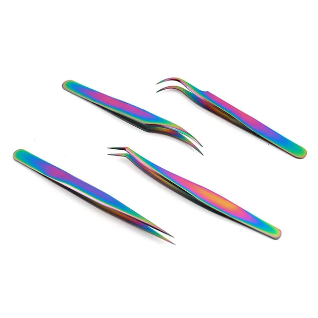 Stainless Steel Eyelash Tweezers High Precision Anti Static