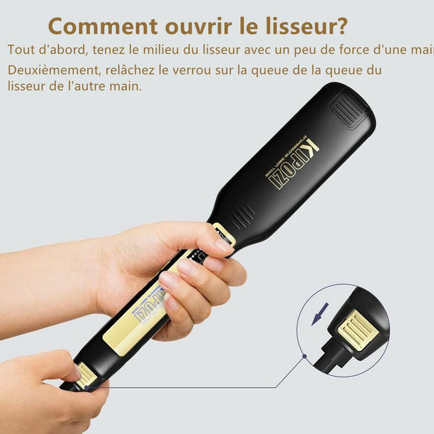 Professional Titanium Hair Straightener LCD Dual Voltage