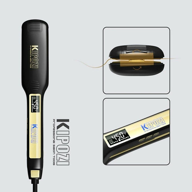 Professional Titanium Hair Straightener LCD Dual Voltage