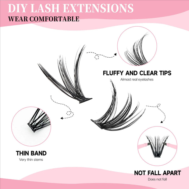 DIY Lash Extension Kit 200 Clusters with Bond and Seal