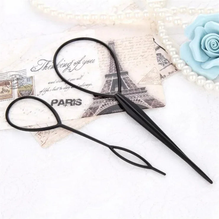 Magic Topsy Tail Haarwerkzeug Kunststoffschlaufe für Zöpfe und Pferdeschwänze