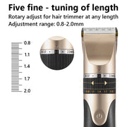 Professional USB Hair Clipper Ceramic Blade Trimmer