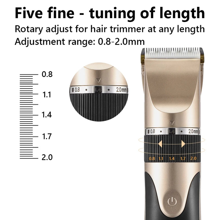 Professional USB Hair Clipper Ceramic Blade Trimmer